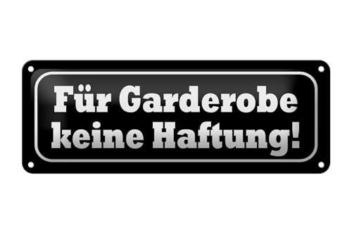 FEMER Blechschild Hinweis 27x10cm Für Garderobe Keine Haftung Dekoration von FEMER