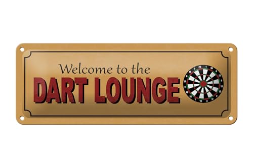 FEMER Blechschild Hinweis 27x10cm Welcome to The Dart Lounge Dekoration von FEMER