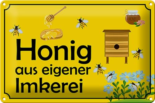 FEMER Blechschild Hinweis 30x20cm Honig aus eigener Imkerei von FEMER