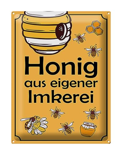 FEMER Blechschild Hinweis 30x40cm Honig aus eigener Imkerei von FEMER