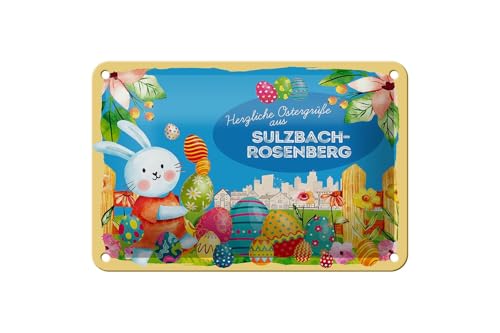 FEMER Blechschild Ostern Ostergrüße 18x12cm Sulzbach-Rosenberg Deko von FEMER