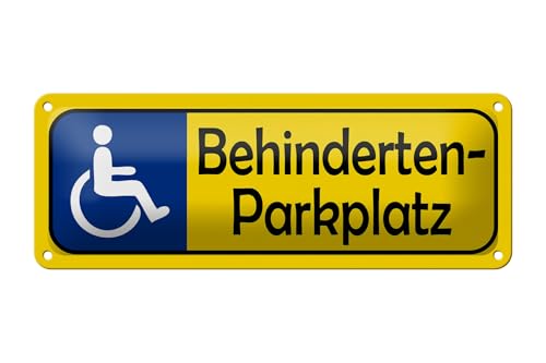 FEMER Blechschild Parken 27x10cm Behinderten Parkplatz gelbes Schild FEMER Blechschild Parken 27x10cm Behinderten Parkplatz gelbes Schild von FEMER
