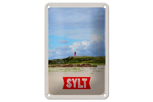 FEMER Blechschild Reise 12x18cm Sylt Insel Deutschland Dünen Schild von FEMER