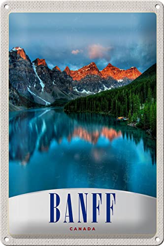 FEMER Blechschild Reise 20x30cm Banff Kanada Europa Meer Urlaub von FEMER