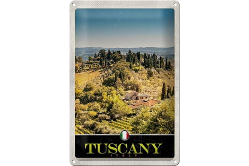 FEMER Blechschild Reise 20x30cm Toskana Italien Finca Weinfelder Schild von FEMER