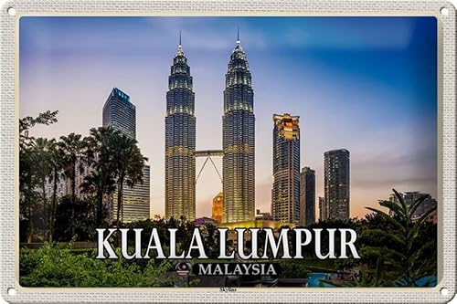 Femer Blechschild Reise 30x20cm Kuala Lumpur Malaysia Skyline Femer Blechschild Reise 30x20cm Kuala Lumpur Malaysia Skyline von FEMER