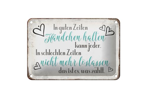 FEMER Blechschild Spruch 18x12cm in Guten Zeiten Händchen halten FEMER Blechschild Spruch 18x12cm in Guten Zeiten Händchen halten von FEMER