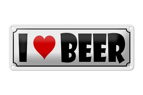 FEMER Blechschild Spruch 27x10cm Bier I Love Beer Dekoration FEMER Blechschild Spruch 27x10cm Bier I Love Beer Dekoration von FEMER