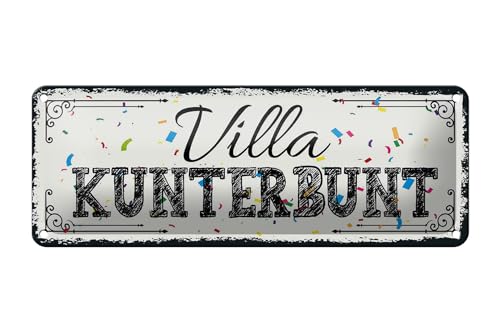 FEMER Blechschild Spruch 27x10cm Villa Kunterbunt Dekoration FEMER Blechschild Spruch 27x10cm Villa Kunterbunt Dekoration von FEMER