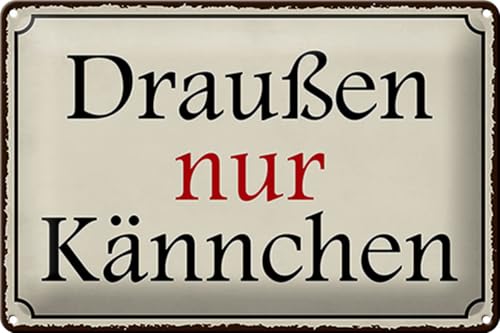 FEMER Blechschild Spruch 30x20cm draußen nur Kännchen Cafe von FEMER