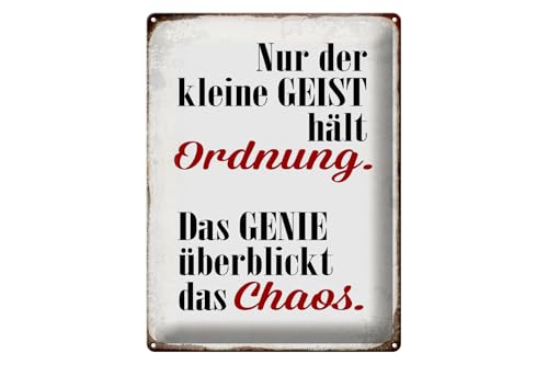 FEMER Blechschild Spruch 30x40cm Geist hält Ordnung Genie Chaos FEMER Blechschild Spruch 30x40cm Geist hält Ordnung Genie Chaos von FEMER