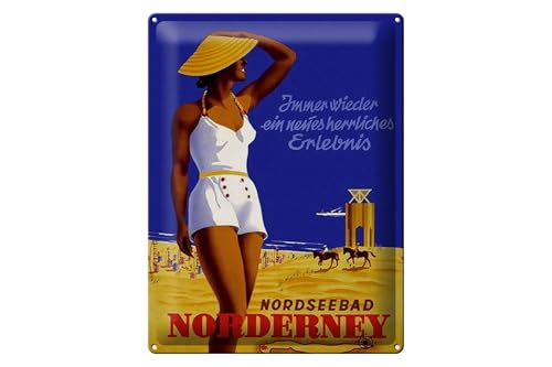 FEMER Blechschild Spruch 30x40cm Urlaub Nordseebad Norderney von FEMER