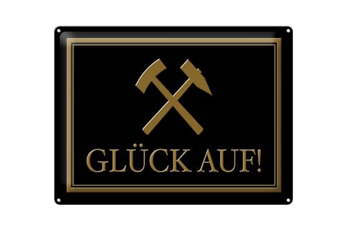 FEMER Blechschild Spruch 40x30 cm Glück auf Hammer Bergbau Metall Deko Schild FEMER Blechschild Spruch 40x30 cm Glück auf Hammer Bergbau Metall Deko Schild von FEMER