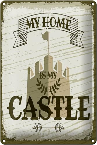 FEMER Blechschild Spruch My Home is My Castle Schloss 20x30cm von FEMER