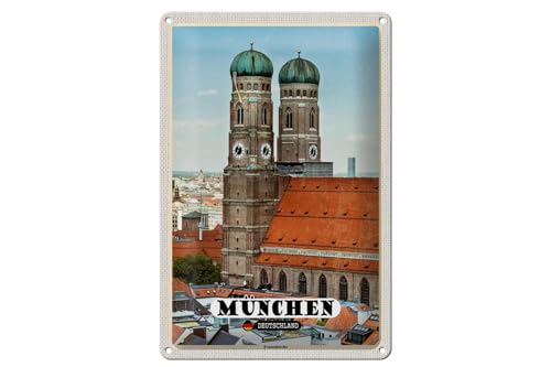 FEMER Blechschild Städte München Altstadt Frauenkirche 20x30cm von FEMER