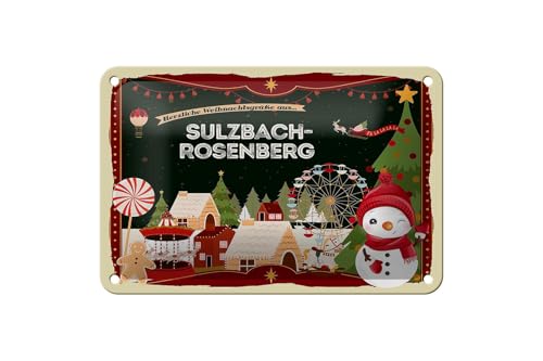 FEMER Blechschild Weihnachten Grüße Sulzbach-Rosenberg Dekoration 18x12cm von FEMER