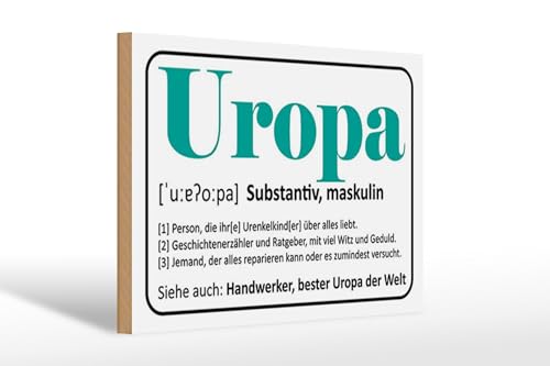 FEMER Holzschild Spruch 30x20cm Uropa Handwerker Bester Uropa von FEMER