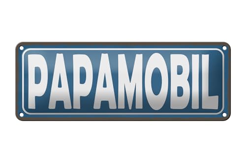 Femer Blechschild Hinweis 27x10 cm Papamobil blaues Deko Schild von FEMER