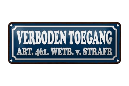 Femer Blechschild Hinweis 27x10 cm holländisch Verboden toegang Zutritt verboten Dekoration Femer Blechschild Hinweis 27x10 cm holländisch Verboden toegang Zutritt verboten Dekoration von FEMER