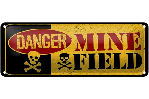 Femer Blechschild Hinweis 27x10cm Achtung Danger Mine Field Minenfeld Femer Blechschild Hinweis 27x10cm Achtung Danger Mine Field Minenfeld von FEMER
