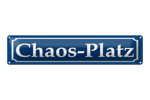 Femer Blechschild Hinweis 46x10 cm Chaos Platz blaues Schild Femer Blechschild Hinweis 46x10 cm Chaos Platz blaues Schild von FEMER