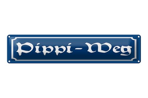 Femer Blechschild Hinweis 46x10 cm Pippi Weg blaues Schild von FEMER
