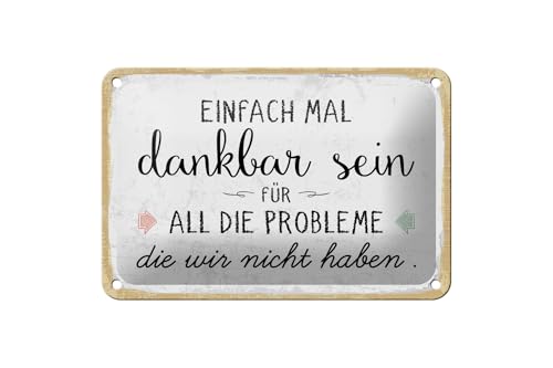 Femer Blechschild Spruch 12x18 cm Einfach mal dankbar sein für Deko Schild von FEMER