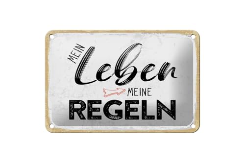 Femer Blechschild Spruch 12x18 cm Mein Leben meine Regeln Deko Schild Femer Blechschild Spruch 12x18 cm Mein Leben meine Regeln Deko Schild von FEMER