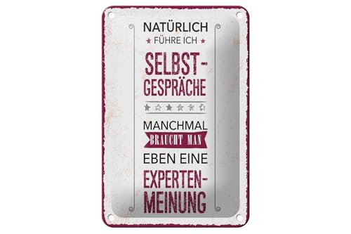 Femer Blechschild Spruch 12x18 cm Natürlich führe ich Selbstgespräche Deko Schild von FEMER