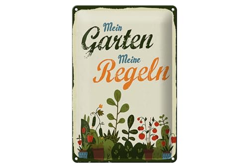 Femer Blechschild Spruch 20x30 cm Mein Garten meine Regeln Schild Femer Blechschild Spruch 20x30 cm Mein Garten meine Regeln Schild von FEMER