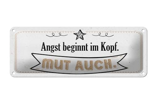 Femer Blechschild Spruch 27x10 cm Angst beginnt im Kopf. Mut auch Deko Schild Femer Blechschild Spruch 27x10 cm Angst beginnt im Kopf. Mut auch Deko Schild von FEMER