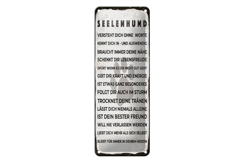 Femer Blechschild Spruch 27x10 cm Seelenhund Schild von FEMER