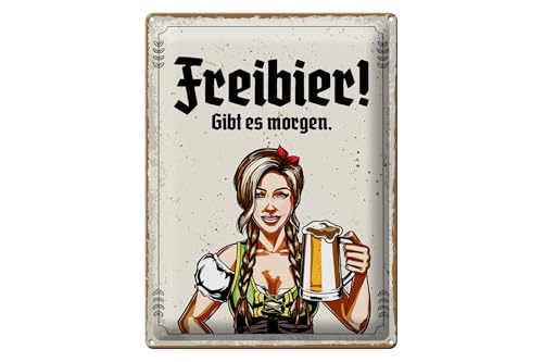 Femer Blechschild Spruch 30x40 cm Freibier gibt es morgen weißes Deko Schild Femer Blechschild Spruch 30x40 cm Freibier gibt es morgen weißes Deko Schild von FEMER