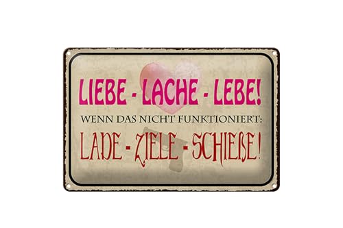 Femer Blechschild Spruch 30x40 cm Liebe Lache Lebe Schild Femer Blechschild Spruch 30x40 cm Liebe Lache Lebe Schild von FEMER