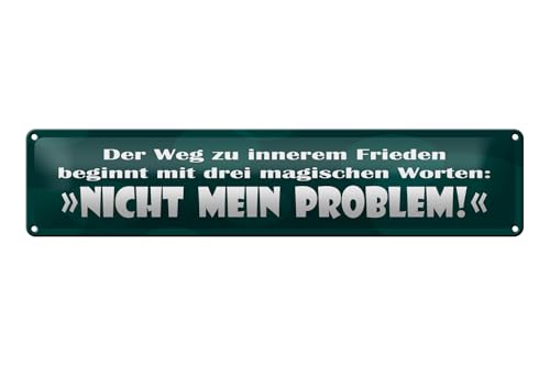 Femer Blechschild Spruch 46x10 cm Der Weg zu inneren Frieden beginnt Schild von FEMER