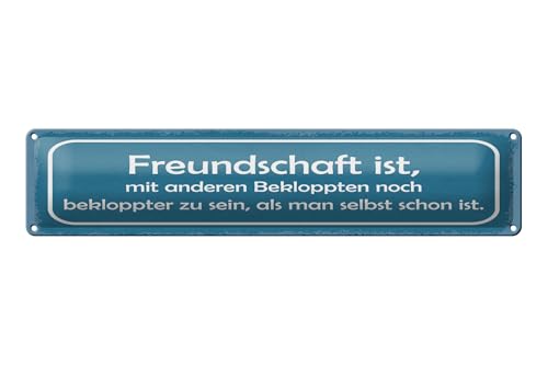 Femer Blechschild Spruch 46x10 cm Freundschaft ist mit anderen Bekloppten Schild von FEMER