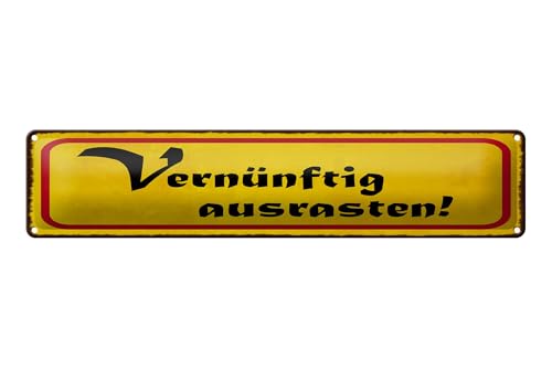 Femer Blechschild Spruch 46x10 cm Vernünftig ausrasten gelbes Deko Schild Femer Blechschild Spruch 46x10 cm Vernünftig ausrasten gelbes Deko Schild von FEMER