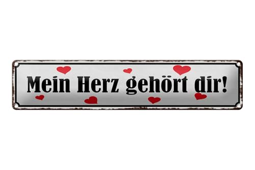 Femer Blechschild Spruch 46x10cm Mein Herz gehört dir Herz Dekoration Femer Blechschild Spruch 46x10cm Mein Herz gehört dir Herz Dekoration von FEMER