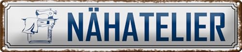 Femer Blechschild Spruch 46x10cm Nähatelier Geschenk Dekoration Femer Blechschild Spruch 46x10cm Nähatelier Geschenk Dekoration von FEMER