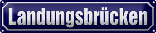 Femer Blechschild Straßenschild 46x10cm Landungsbrücken Hamburg Dekoration von FEMER