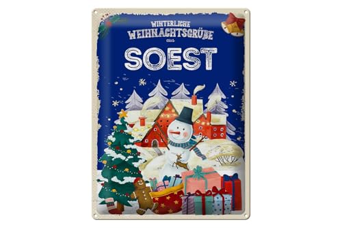 Femer Blechschild Weihnachtsgrüße aus SOEST Geschenk 30x40cm Femer Blechschild Weihnachtsgrüße aus SOEST Geschenk 30x40cm von FEMER