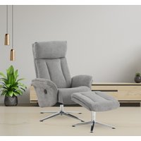 Moderner Relaxsessel mit verstellbaren Rückenlehne, einmotorisch per Knopfdruck, inkl. Hocker von FEMO
