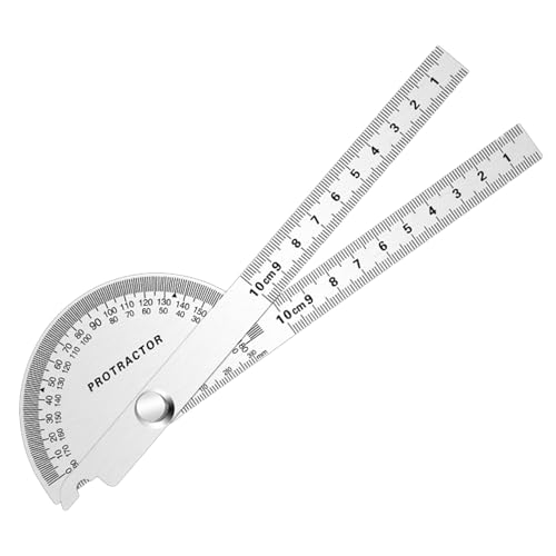 FEMONGY Winkelmesser, Winkelmesser Metall 0-180° Edelstahl Goniometer mit Feststellschraube, Universal-Winkelmesser mit Skala Lineal für Schule Tischler DIY Malerei Zeichnung Anzeichnen (beide Arme) von FEMONGY