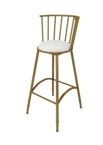 Barhocker Stuhl Barhocker mit hoher Rückenlehne, einfacher Stil, hohe Hocker, Barhocker aus Metall, Stühle for Kaffee, Restaurant, Küche, Theke (Sitzhöhe). Style ( Color : Gold , Size : Seat Height :7 von FENBNMK