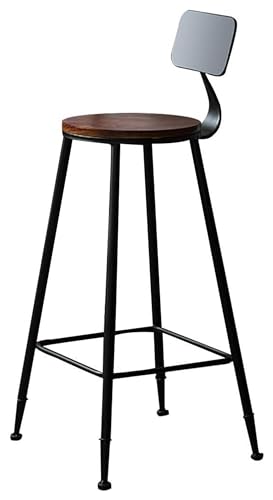 FENBNMK Barhocker Barhocker aus Holz mit Fußstütze, runder Sitz, Theke, Pub, Esszimmerstuhl mit Rückenlehne for die Frühstücksküche zu Hause Style (Size : Height 75cm(29.5inch)) von FENBNMK