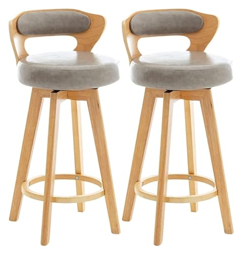 FENBNMK Barhocker Height Stools Solid Wood Frame Barstools, Set of 2 Bar Stools, Minimalist Style Oil Wax Skin Seat Swivel Bar Chairs, Kitchen Island Stools Comfy Style FENBNMK Barhocker Height Stools Solid Wood Frame Barstools, Set of 2 Bar Stools, Minimalist Style Oil Wax Skin Seat Swivel Bar Chairs, Kitchen Island Stools Comfy Style von NTIYOU