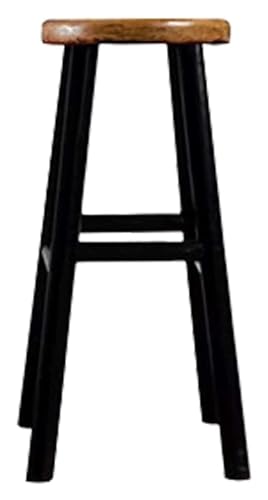 FENBNMK Barhocker Massivholz-Barhocker, europäischer einfacher Barhocker, ergonomisches Pedal-Design, Barstühle, kreativer Retro-moderner Hochstuhl Style (Color : Black-) von FENBNMK