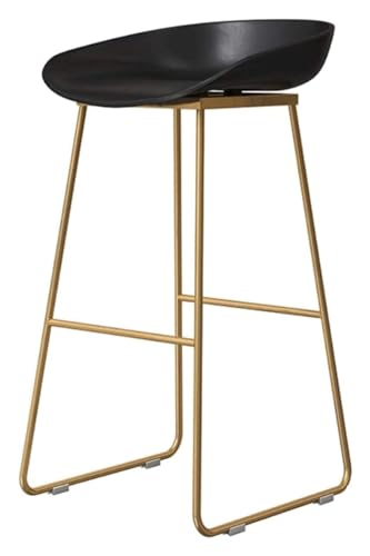 FENBNMK Barhocker Moderner, bequemer, langlebiger Stuhl mit verchromter Fußstütze, ergonomischer Hochhockerstuhl, Iron Art-Sessel, PP-Sitz, Barhocker, Style (Size : 65CM) von FENBNMK