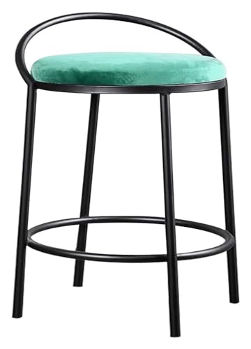 FENBNMK Barhocker Moderner, minimalistischer Barstuhl aus Schmiedeeisen, hohe Hocker, Barhocker for Zuhause, Frühstück, Bar, Theke, Küche, Sitzhöhe: 65 cm Style (Color : Green) von FENBNMK
