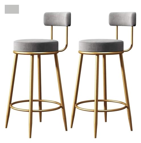 FENBNMK Barhocker Stuhl-Barhocker, 2er-Set, Moderne Barstühle, Samthocker, gepolsterter Sitz, Frühstücks-Esshocker, Sitzhöhe 65/75 cm Style(Height 75cm(29.5inch)) von FENBNMK